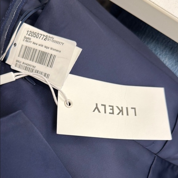 NWT LIKELY Sophie Navy Strapless midi Dress heart neckline size 2 - Picture 4 of 5